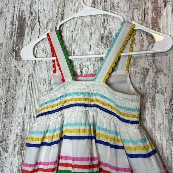 Mini Boden Rainbow Tiered Twirly Dress Size 9-10  crossover straps - Picture 8 of 8